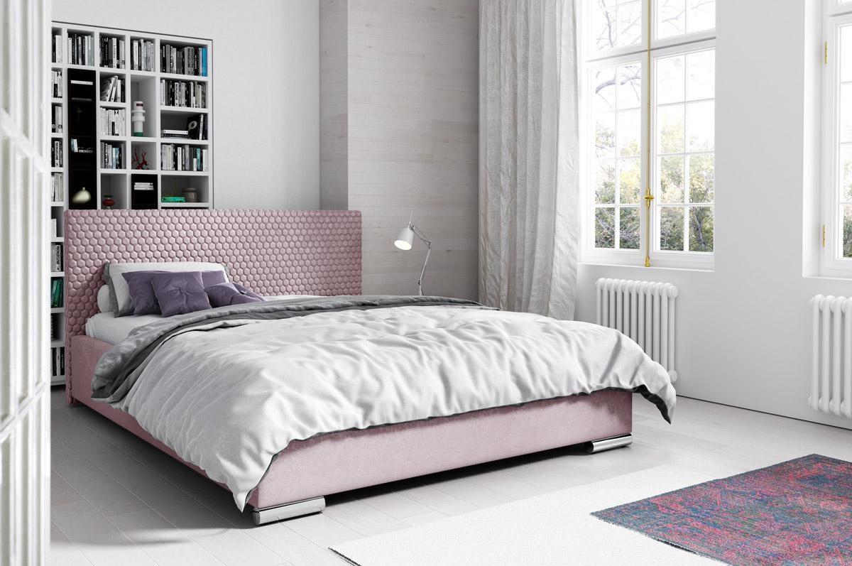 Łóżko tapicerowane  z zagłówkiem